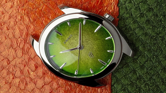 Awake, Edelstahluhr, grünes Ziffernblatt