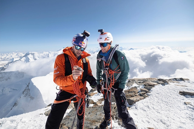 Speedclimber Nicolas Hojac mit Seilpartner Philipp Brugger
