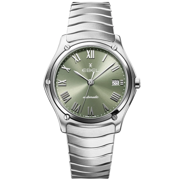 Frontalansicht, Zifferblatt und Armaband der Ebel Sport Classic 37 mm Automatic