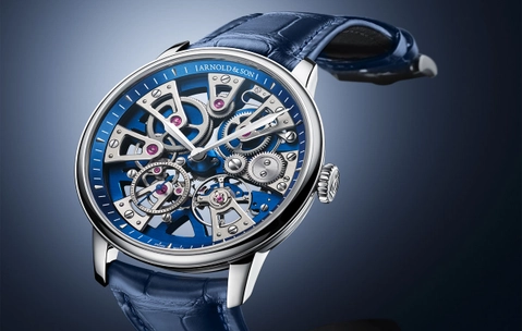 Arnold & Son Nebula 40 Steel Blue Edition mit Krokoband