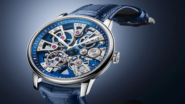 Arnold & Son Nebula 40 Steel Blue Edition mit Krokoband