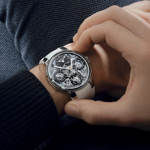 MBandF_LM_Perpetual_Evo-Titan-Blue-Wristshot.jpg MB&F Legacy Machine Perpetual Evo Titan Blue