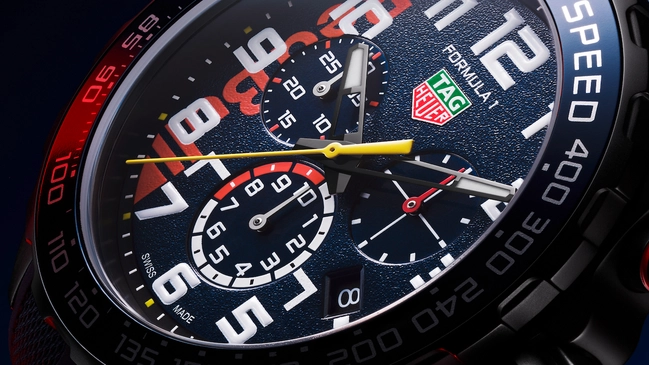 Zifferblatt der TAG Heuer Formula 1 Chronograph x Oracle Red Bull Racing