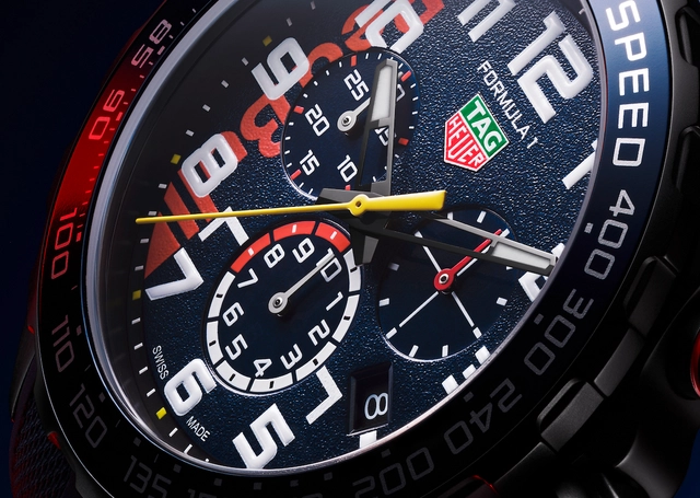 Zifferblatt der TAG Heuer Formula 1 Chronograph x Oracle Red Bull Racing