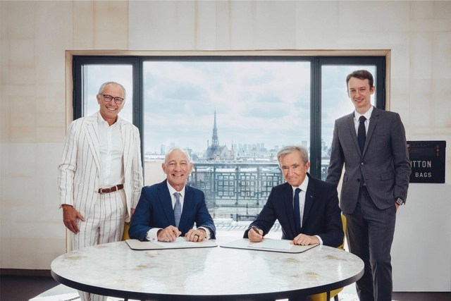 Stefano Domenicali, President & CEO of Formula 1, Greg Maffei, President & CEO, Liberty Media, Bernard Arnault, Chairman & CEO, LVMH Group und Frédéric Arnault, CEO, LVMH Watches.