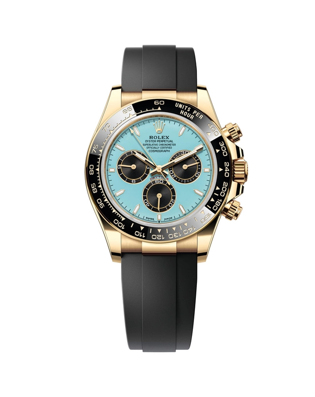 Rolex Daytona Gelbgold 126518LN mit Cerachromlünette und türkisem Blatt
