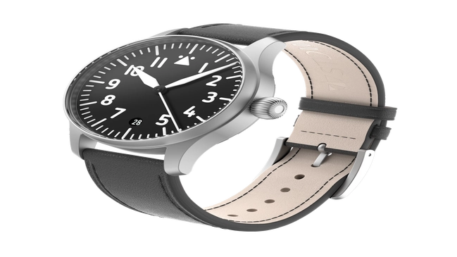 Stowa Flieger Verus 36 ohne Logo mit Datum und Lederband