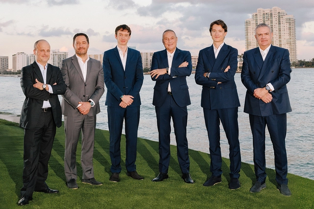 Benoit de Clerck (CEO Zenith), Julien Tornare (CEO TAG Heuer), Frédéric Arnault (Chief Executive Officer of LVMH Watches), Jean-Christophe Babin (CEO Bulgari), Jean Arnault (Director of Watches Louis Vuitton), Ricardo Guadalupe (CEO Hublot)