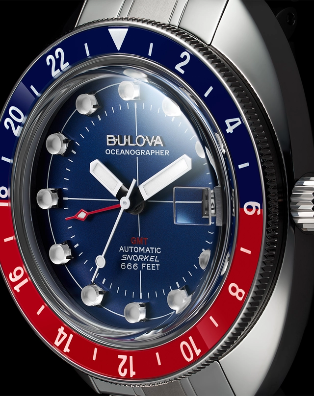 WatchTime-Bulova-OceanographerGMTAutomatic-RotBlau-Detail.jpg Bulova – Oceanographer GMT Automatic 96B405