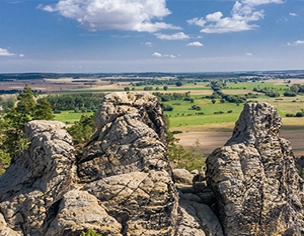 Wandern an der Teufelsmauer im Harz, Stempelstelle Harzer Wandernadel