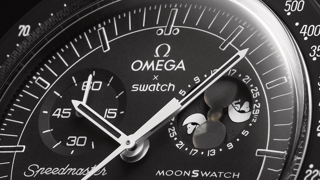 Bioceramic MoonSwatch Mission to the Moonphase - Snoopy New Moon Edition in Schwarz
