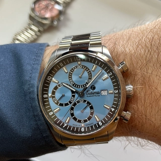 Tutima Sky Chronograph T5 Airy Blue Wristshot