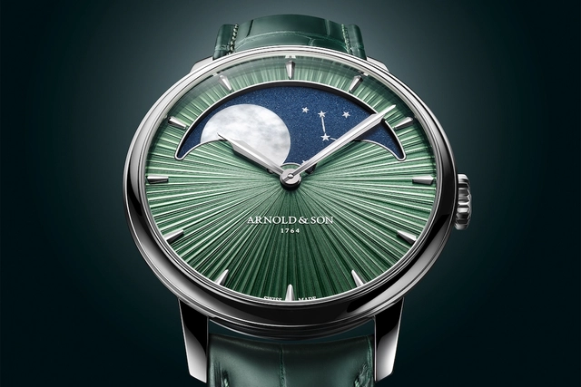 Zifferblatt der Arnold & Son Perpetual Moon 41.5 Fern Green