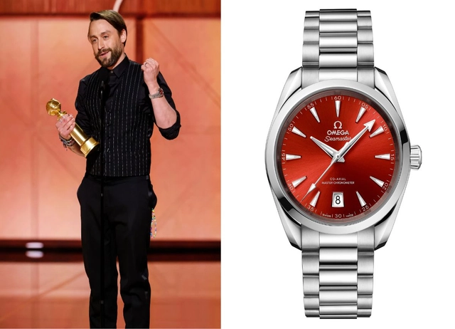 Kieran Culkin mit einer 38 mm Omega Seamaster Aqua Terra Shades