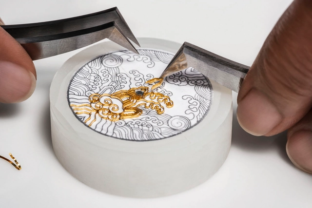 Vacheron Constantin Métiers d'art Tribute to Traditional Symbols Verlegen der Goldfäden