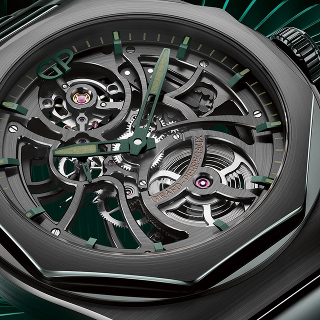 Girard-Perregaux Laureato Skeleton Aston Martin Edition, Zifferblatt Close-up