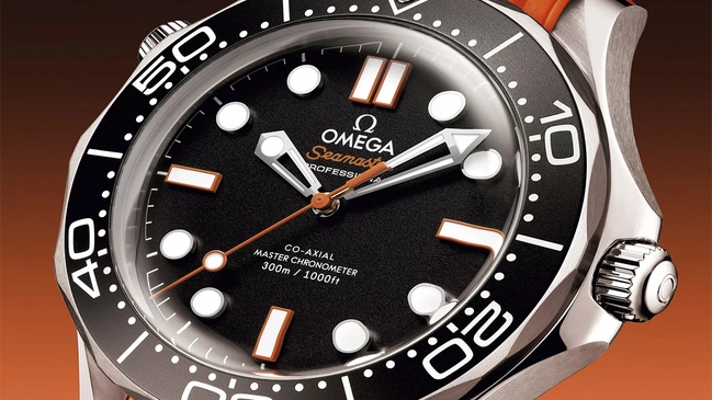 Omega, Taucheruhr mit orangen Details