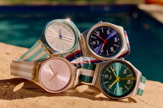2 Swatch.jpg Vorderansicht, Zifferblatt der Swatch Essentials-Kollektion