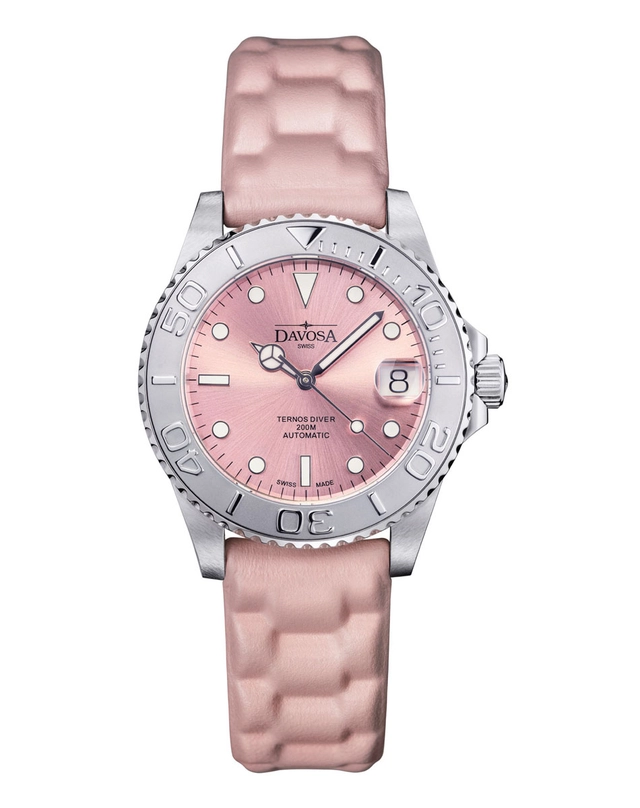 Davosa-Ternos-Medium-California-rosa-Lederband.jpg Davosa: Ternos Medium California in Rosa mit Leder-Kautschuk-Band