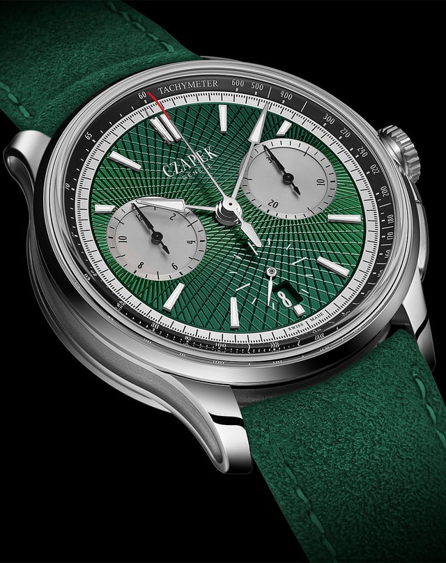Czapek – Faubourg de Cracovie „Crossroads“ Victory Green Chronograph, Automatikchronograph mit grünem Zifferblatt aus Edelstahl