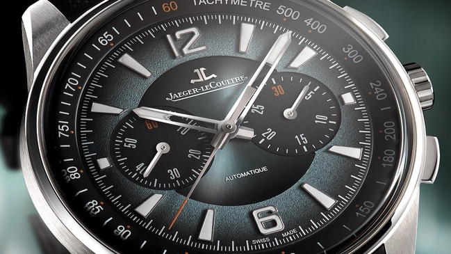Detail, Zifferblatt vom Jaeger-LeCoultre Polaris Chronograph