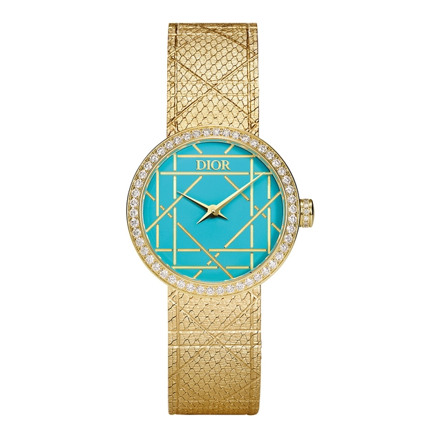 Dior La D My Dior, Gelbgold Uhr mit türkisem Zifferblatt Dior La D My Dior, Gelbgold Uhr mit türkisem Zifferblatt