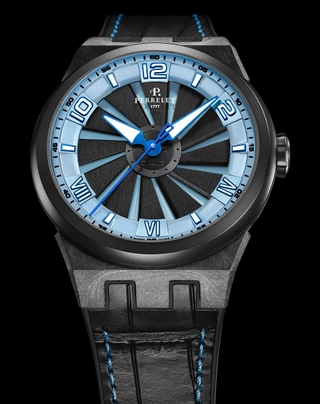 Perrelet Turbine Carbon Ice Blue Front