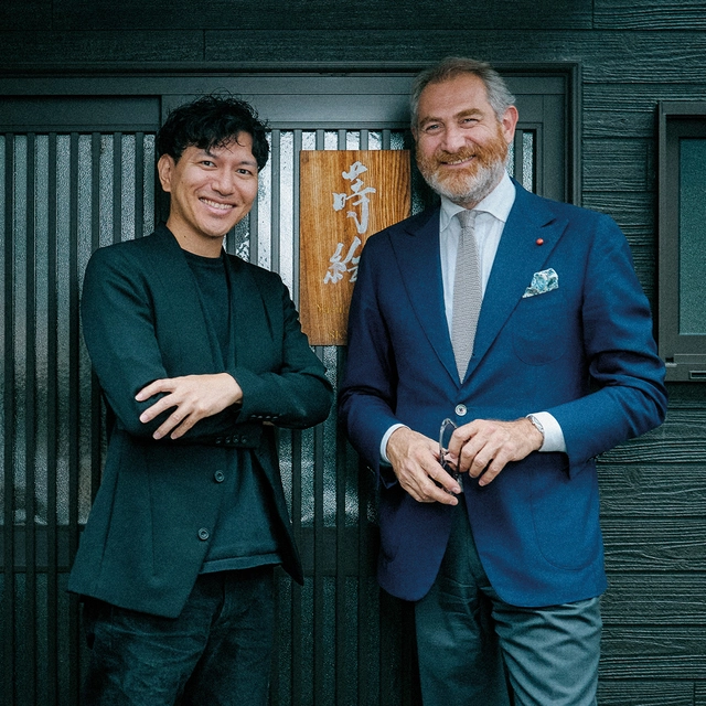 Urushi-Meister Yasuhiro Asai und Designer Fabrizio Buonamassa Stigliani (Bulgari)