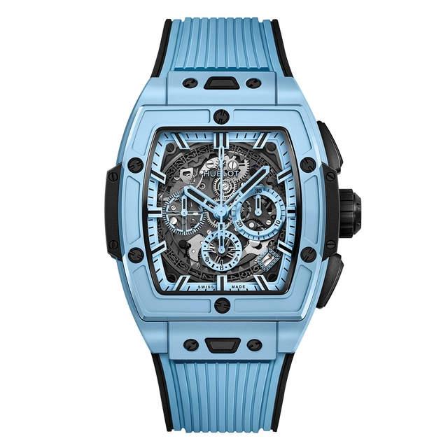 Hublot Spirit of Big Bang Chronograph, Keramikuhr in Himmelblau, Referenz 642.EX.5110.RX