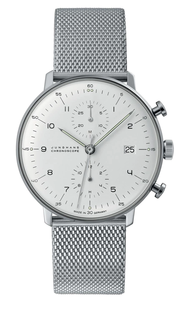 Das Modell Max Bill Chronoscope ist der Bestseller von Junghans