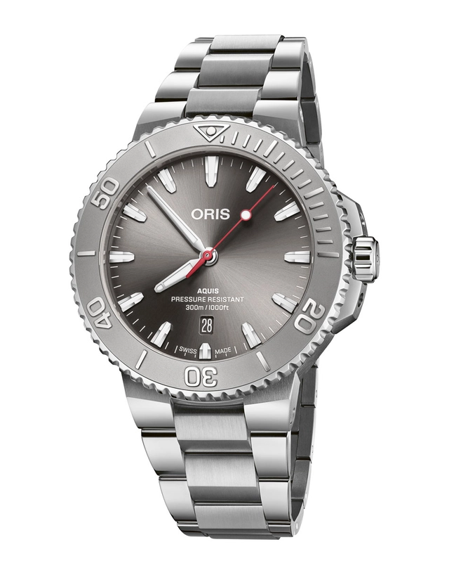 Oris: Aquis Date Relief mit Stahlband Soldat Oris: Aquis Date Relief mit Stahlband Soldat