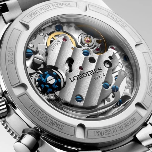 Longines Spirit Flyback Gehäuserückseite mit Werk