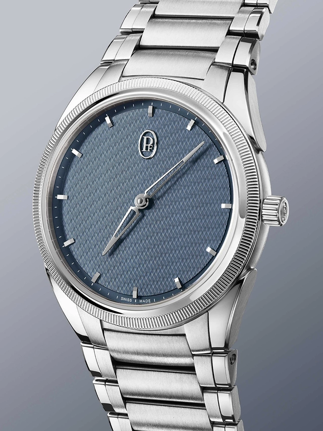 Parmigiani Tonda PF 36mm Automatik Stone Blue mit blauem Zifferblatt, Detailansicht