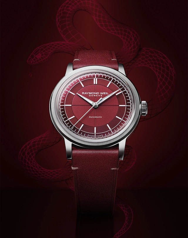Zifferblatt und Armband der Raymond Weil Millesime Infinite Burgundy