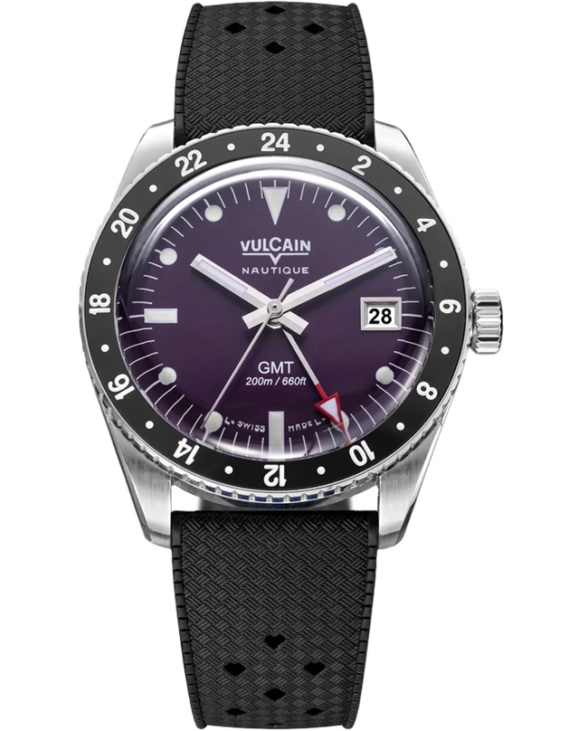 Vulcain – Skindiver GMT Purple Vulcain – Skindiver GMT Purple, Taucheruhr mit GMT-Funktion
