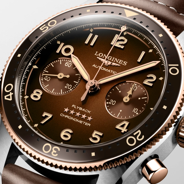 Longines Spirit Flyback Chronograph, braunes Zifferblatt