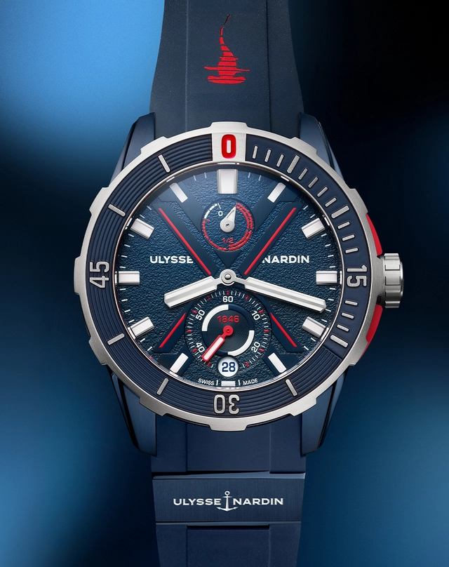 Ulysse Nardin – Diver Hammerhead Shark, Blaue Titan-Taucheruhr mit Kautschukband und Automatikwerk