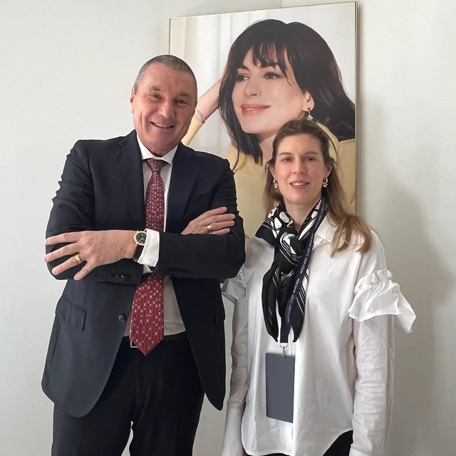 Jean-Christophe Babin, CEO Bulgari, mit Daniela Pusch, WatchTime Head of Editorial Germany