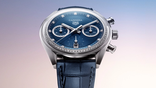 TAG Heuer Carrera Chronograph in Blau, Referenz CBS2214.FC6567