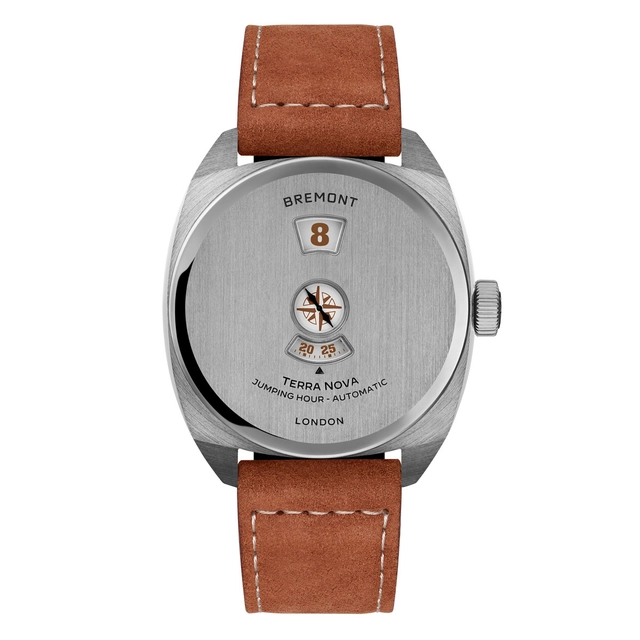 Bremont Terra Nova Jumping Hour 38 mm Stahl mit Lederband
