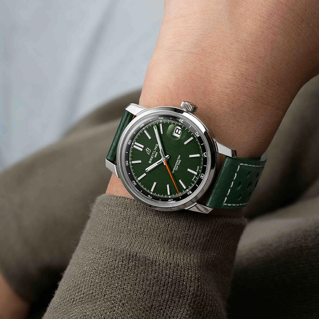 Breitling_Top_Time_38_gruen_Leder_Ref_AB3113171L1X1
