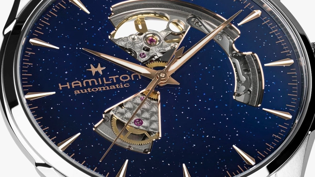 Blaues Zifferblatt der Hamilton Jazzmaster Open Heart