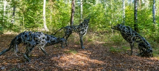 Kunstwerke auf dem Kunstwanderweg im Naturpark Hoher Fläming.