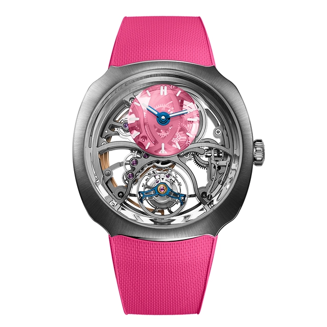 H. Moser & Cie. Streamliner Cylindrical Tourbillon Skeleton Alpine Limited Edition in Pink