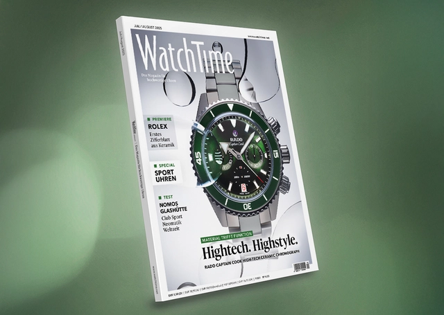 WatchTime Germany Juli/August 2025, Magazin vor grünem Hintergrund