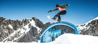 Aufnahme eines Snowboarders am Kaunertaler Gletscher.
