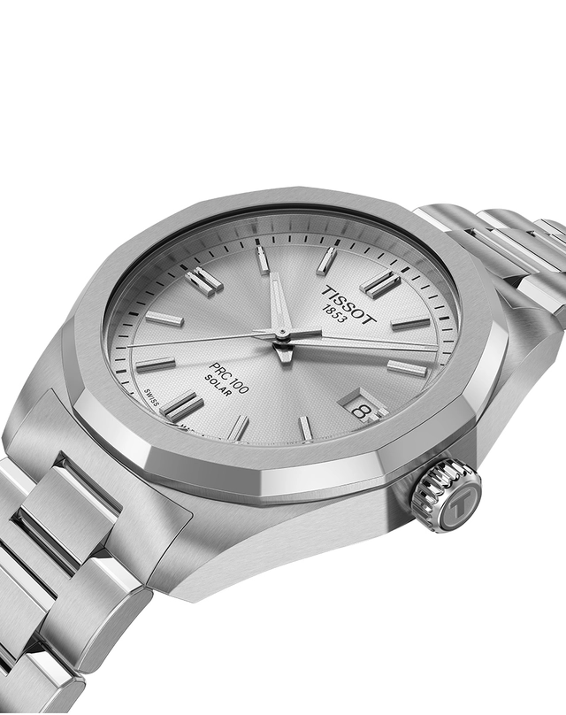 Tissot – PRC 100 Solar 34 mm, Edelstahluhr mit Solar-Quarzwerk