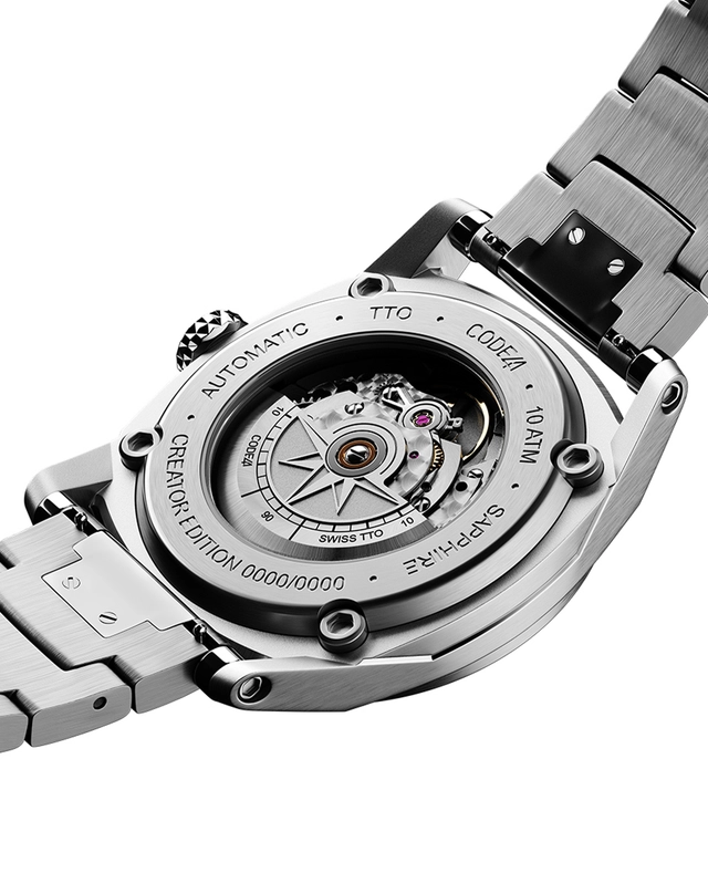 CODE41 – Regulator Inception, Automatikuhr aus Edelstahl mit Regulator-Anzeige
