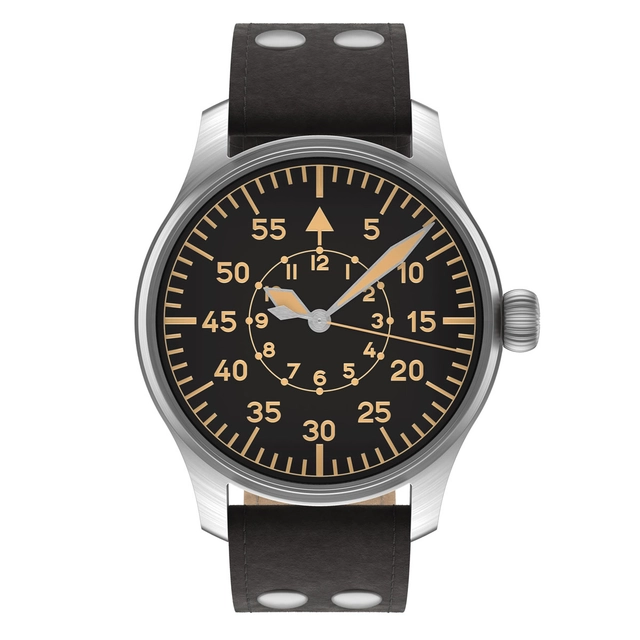 Stowa: Flieger Vintage 40 Baumuster B ohne Datum, mit schwarzem Lederband