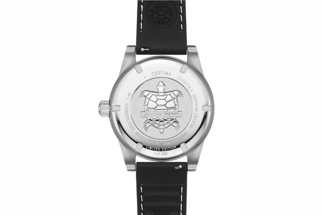 Schildkrötenemblem auf der Certina DS Cascadeur Limited Edition